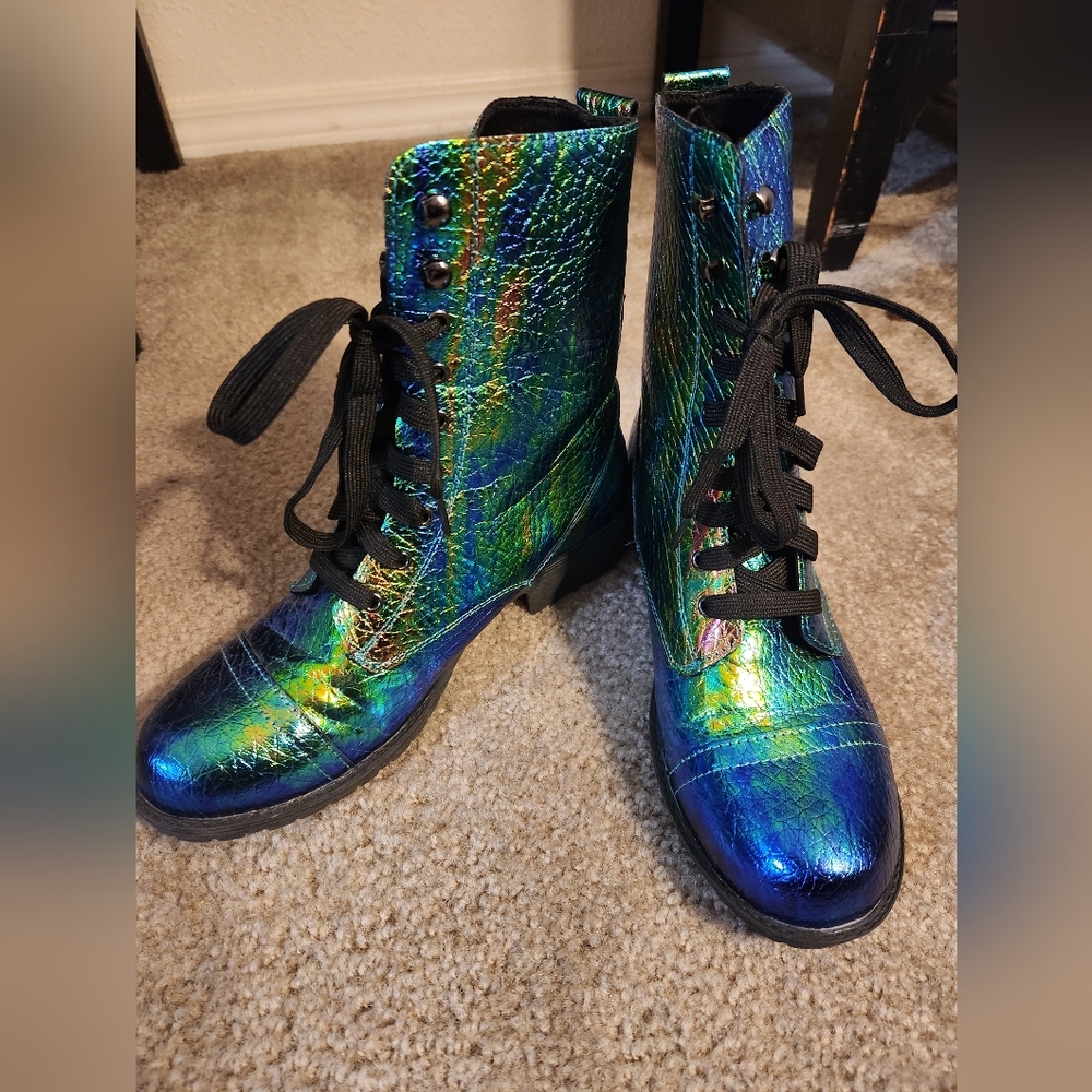 Mermaid tears combat boots